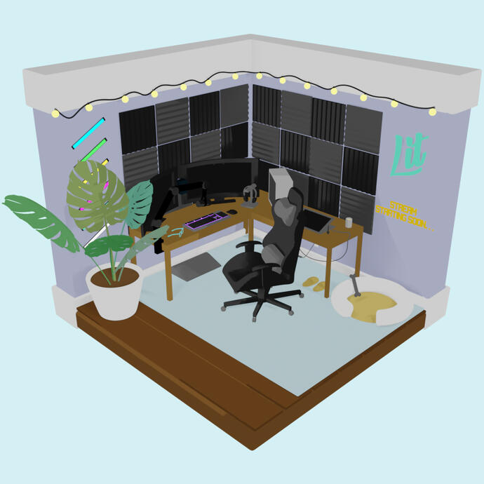 Isometric Gamer Room